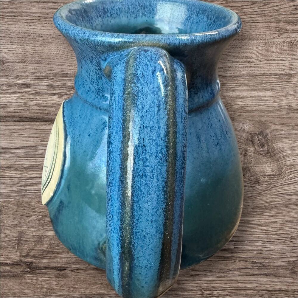 Handcrafted Style Pottery Mug Blue Speckled Southwestern Bear Coffee Cup - Picture 2 of 6